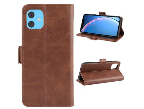 Carcasa PU + TPU con suporte café por Apple iPhone XR 6.1 pouces (2019)