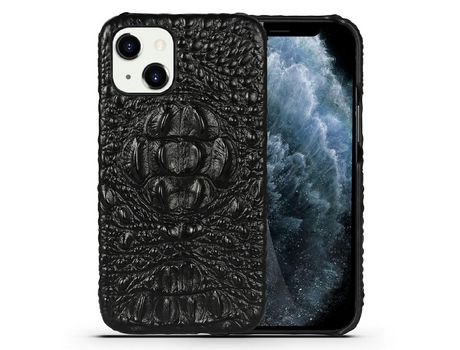 Funda TPU + couro genuino negro antiderrapante por iPhone 13 mini 5.4