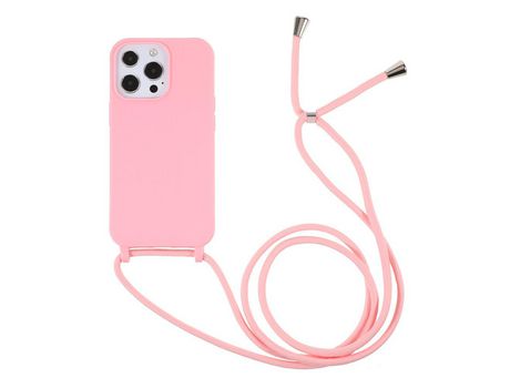 Funda TPU con cable ajustável rosa claro por iPhone 13 Pro Max 6.7