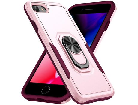 Funda TPU con suporte dobrável rosa/rosa por iPhone SE (2022)/SE (2020)/7/8 4.7