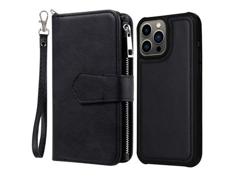 Funda PU 2 en 1 desmontable negro por iPhone 13 Pro Max 6.7
