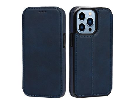 Funda TPU + PU absorción magnética con suporte por tarjeta azul por iPhone 13 Pro 6.1