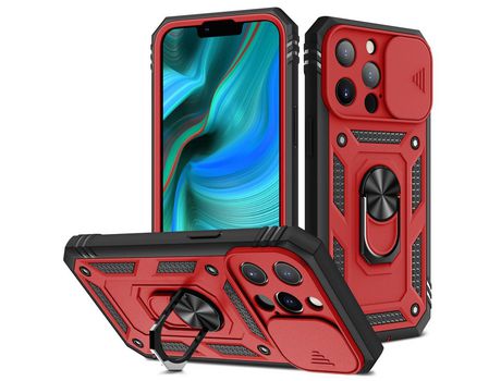 Funda TPU porta-tarjetas anti-queda suporte rojo/negro por iPhone 13 Pro Max 6.7