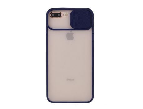 Carcasa TPU combinación mate con cámara deslizar azul por Apple iPhone 8 Plus/7 Plus 5.5