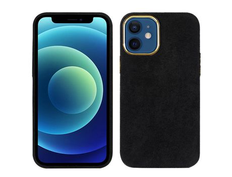 Funda TPU + PU a prueba de choques negro por iPhone 12 mini 5.4