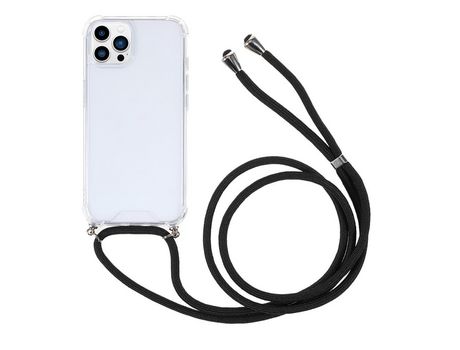 Funda TPU + acrílico transparente con cable negro por iPhone 13 Pro 6.1