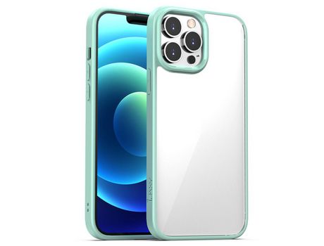 Funda TPU IPAKY bordas claras toque na pele prevenção de queda verde claro por iPhone 13 mini 5.4