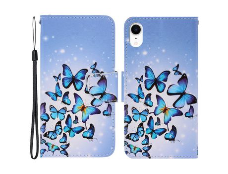 Funda PU con suporte magnético forte mariposas por iPhone XR 6.1