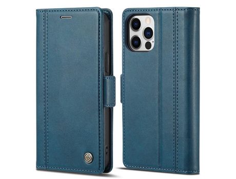 Funda PU + TPU LC.IMEEKE a prueba de choques con suporte y suporte de tarjeta azul por iPhone 13 Pro 6.7