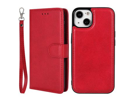 Funda PU + TPU 2 en 1 desmontable con suporte rojo por iPhone 13 6.1
