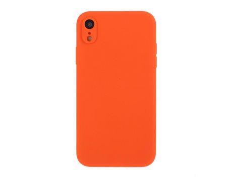Carcasa silicona piel mate flexible naranja por Apple iPhone XR 6.1
