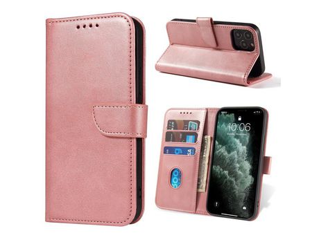 Carcasa PU estilo clássico magnético con fecho ouro rosa por Apple iPhone 12/12 Pro
