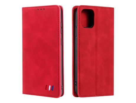 Funda PU + TPU rojo auto-absorvido por iPhone 13 mini 5.4