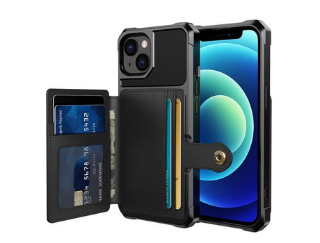 Funda PU + TPU negro magnético por iPhone 13 6.1