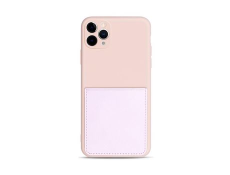 Carcasa silicona flexible con suporte de tarjeta rosa por Apple iPhone 11 Pro Max 6.5