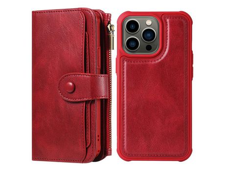Funda PU estilo vintage rojo por iPhone 13 Pro 6.1