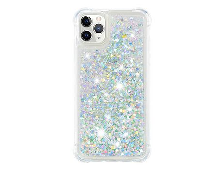 Funda TPU flutuante flutuante Anti-lágrimas corazones de prata por iPhone 11 Pro 5.8