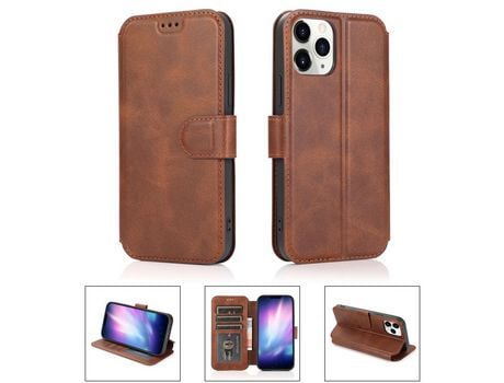 Carcasa PU estilo retro con apoyo café por Apple iPhone 12 Pro/iPhone 12 Max 6.1