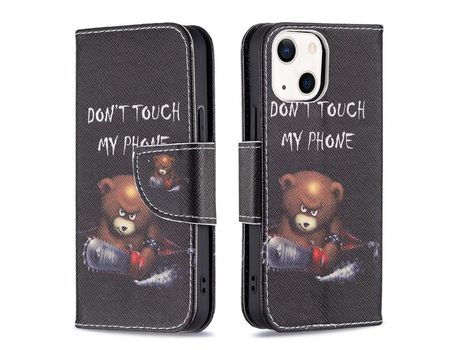 Funda PU + TPU con suporte de urso por iPhone 13 mini 5.4