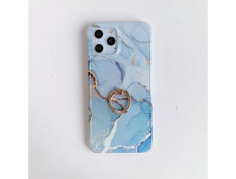 Carcasa TPU patrón de mármol anti-queda con muleta estilo C por Apple iPhone 11 Pro Max 6.5