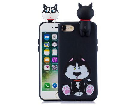 Carcasa TPU blanqueamiento boneca 3D flexible perro por Apple iPhone SE (2nd Gen)/8/7