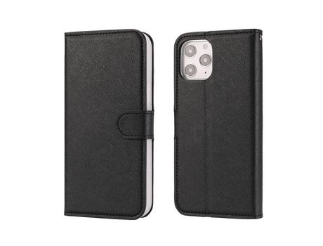Carcasa PU + TPU renovível piel transversal negro por Apple iPhone 12 Pro Max 6.7