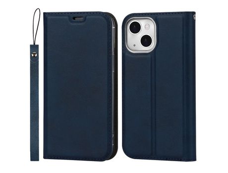 Funda TPU + PU con suporte y suporte de tarjeta azul por iPhone 13 mini 5.4