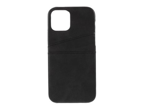 Carcasa TPU + PU con suporte de tarjeta doble negro por Apple iPhone 12 Pro/12 Max 6.1