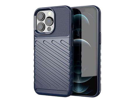 Funda TPU textura de sarja anti-queda azul por iPhone 13 Pro 6.1
