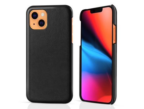 Funda TPU + PU KSQ textura de caballo Loco antiderrapante negro retro por iPhone 13 6.1