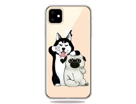 Carcasa TPU patrón de impresión clara dois cachorros por Apple iPhone XR 6.1 pouces (2019)
