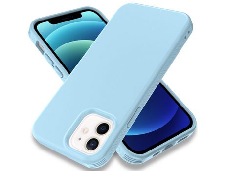 Funda TPU fino a prueba de choques anti-impresión digital azul claro por iPhone 12/12 Pro 6.1