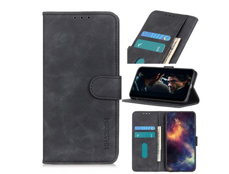 Carcasa PU retro negro por Apple iPhone 12 Max/12 Pro 6.1