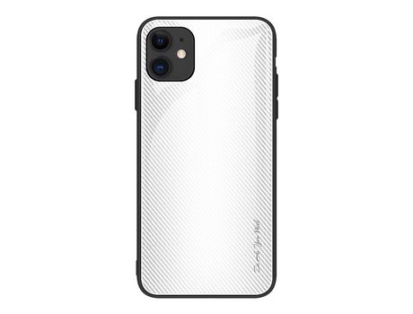 Carcasa TPU combinación de fibra de carbono y textura de vidrio branco por Apple iPhone 12 Max 6.1 /12 Pro 6.1