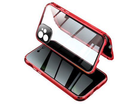 Carcasa de estructura de metal quadro de instalación de bloqueio lente anti-peep rojo por Apple iPhone 12 Pro