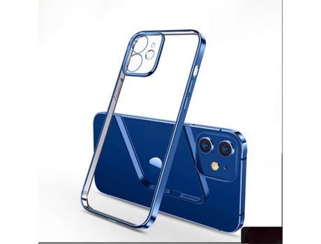 Carcasa TPU ultra fino transparente con estrutura de galvanoplastia azul por Apple iPhone 11 Pro Max 6.5