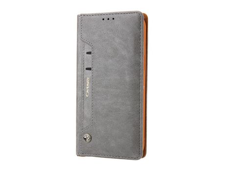 Carcasa PU con suporte por tarjeta Gris por Apple iPhone 12 Pro Max
