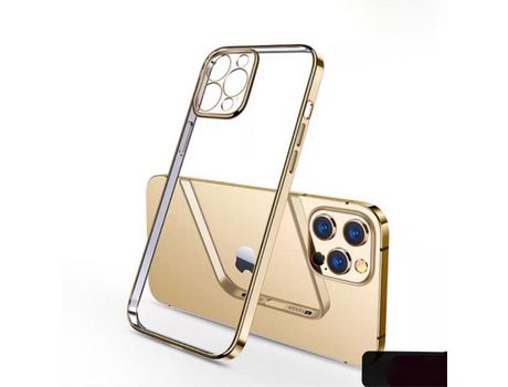 Carcasa TPU ultra fino transparente con estrutura de galvanoplastia ouro por Apple iPhone 11 Pro Max 6.5