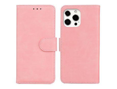 Funda PU + TPU anti-queda cor rosa puro por iPhone 13 Pro Max 6.7