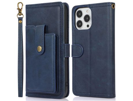 Funda PU Cerrar magnético azul por iPhone 13 Pro 6.1