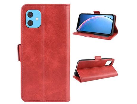 Carcasa PU + TPU con suporte rojo por Apple iPhone XR 6.1 pouces (2019)