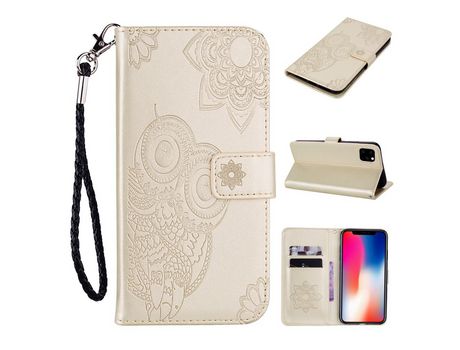 Carcasa PU flor coloruja imprint con apoyo ouro por Apple iPhone 12 Pro/iPhone 12 Max 6.1