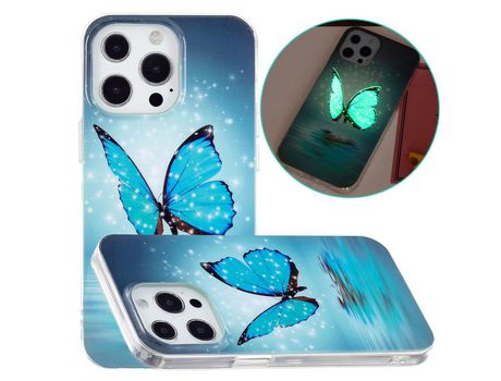 Funda TPU noctilescente mariposa azul a prueba de choques por iPhone 13 Pro 6.1