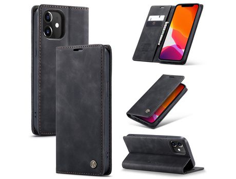Carcasa PU auto-absorbido con apoyo negro por Apple iPhone 12 5.4