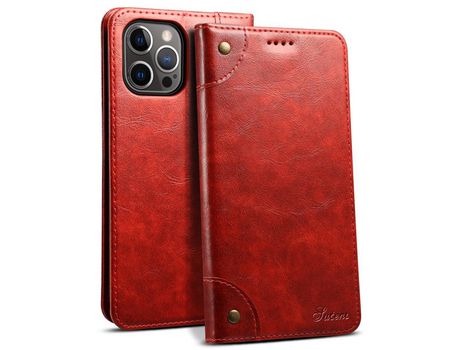 Funda PU fechamento automático con soporte rojo por iPhone 12 Pro Max 6.7