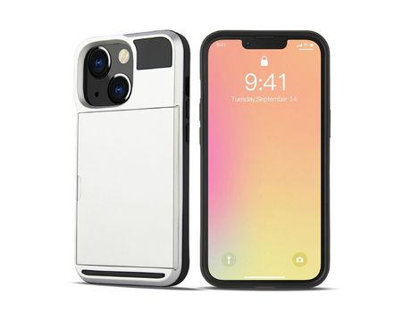 Funda TPU Anti-lágrimas con porta-tarjetas deslizante prateado por iPhone 13 Pro 6.1