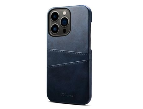 Funda TPU + PU con slots de tarjeta azul por iPhone 13 Pro Max 6.7