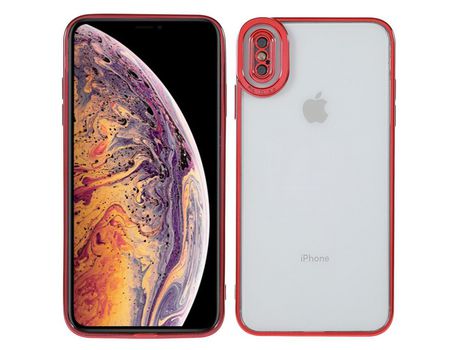 Funda TPU Anti-lágrimas recorte preciso galvanoplastia rojo por iPhone XS Max 6.5