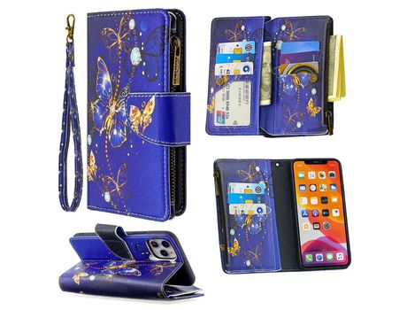 Carcasa PU estante de impresión patrón polilla de ouro por Apple iPhone 11 Pro Max 6.5