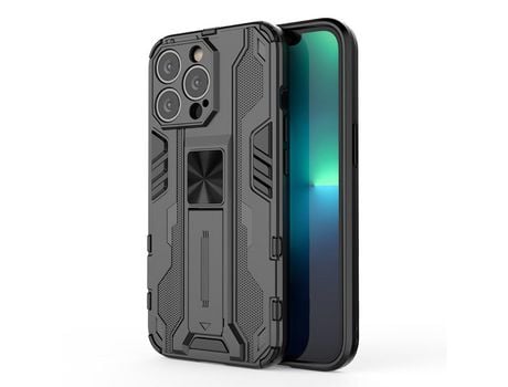 Funda TPU dupla camada a prueba de choques con suporte negro por iPhone 13 Pro Max 6.7